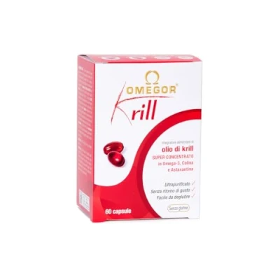 Image of Omegor Krill Dietary Supplement with Phospholipids, Choline, Omega 3s, and High Bioavailability Astaxanthin 260 mg of EPA DHA No Aftertaste Easy to Swallow 60 Capsules