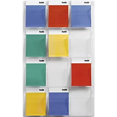 Image of Helit CLEARLY Wall Mounted Display, Transparent, With 12 Compartments X A4