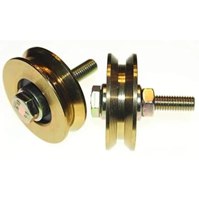 Image of (V58 10) Pack of 2 Sliding gate wheels pulley V Groove steel UK Based Inventory (58 mm Diameter 10 Shaft)