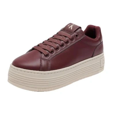 Image of Calvin Klein Jeans Women&#039;s Bold Platf Low Oh Mg LTH Yw0yw01589 Sneakers, Red Andorra, 3.5 UK