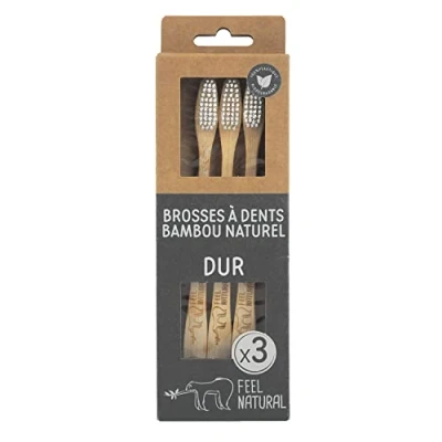 Image of Feel Natural Hard Toothbrushes Pack of 3