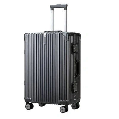 Image of Meoky Suitcase lightweight aluminum frame Carry on ABS+PC with 4 Wheels Hand Luggage,Gray,26in