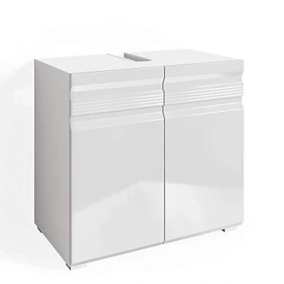 Image of Vicco Sink base cabinet Freddy, White High Gloss, 60 x 56 cm