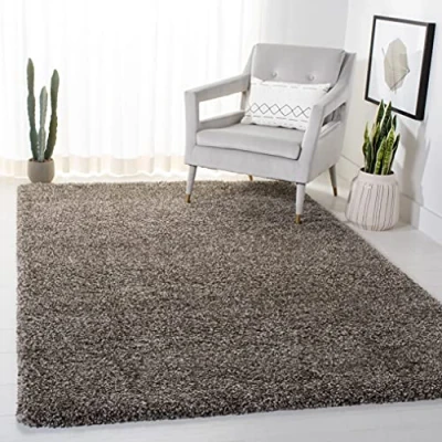 Image of SAFAVIEH Transitional Rug for Living Room, Dining Bedroom Isabella Collection, Short Pile, in Grey and Cream, 160 X 229 cm