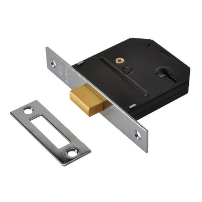 Image of Union ES DL Essentials 3 Lever Mortice Deadlock Polished Brass 79mm 3in Visi