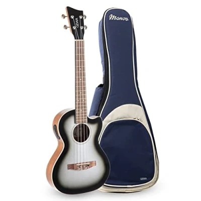 Image of GEWA Tenor E Akustik ukulele Manoa R TE CE Silver Shadow with Gig Bag