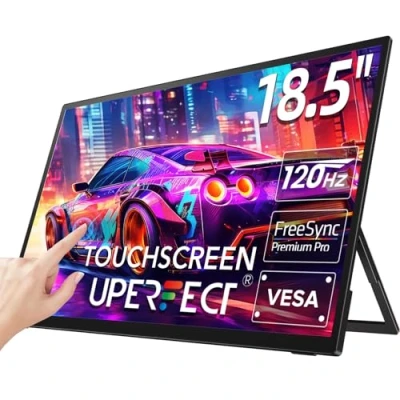 Image of Touchscreen, Portable Monitor 18.5 Inch 1080P FHD, 120Hz with 100% sRGB, Laptop Built in Type C /Mini HDMI Port, External Screen VESA for /PC /PS /Phone/ Gaming Consoles