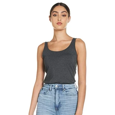 Image of Vero Moda Women&#039;s Vmmaxi My Soft Long Tank Top Noos Vest, Grey (Dark Melange), XL UK