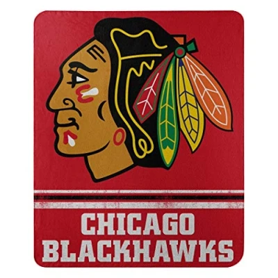 Image of Northwest NHL Chicago Blackhawks Unisex Adult Fleece Throw Blanket, 50&quot; x 60&quot;, Fade Away