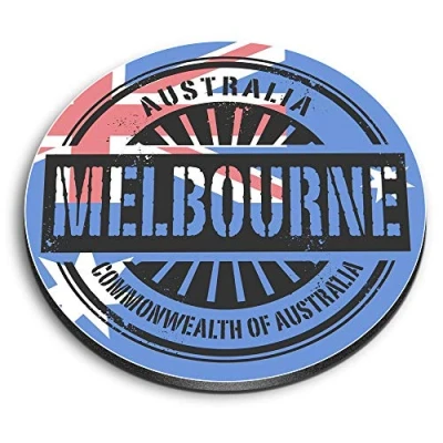 Image of 1 x Round MDF Magnet Melbourne Australia Australian Flag 6114