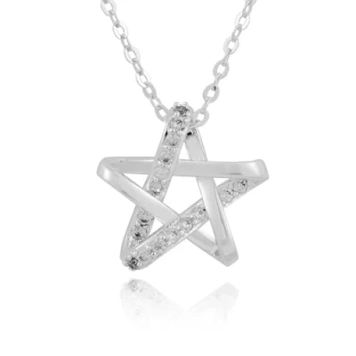 Image of Equilibrium Celestial Sparkle Star Silver Plated Necklace