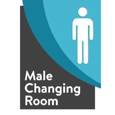 Image of Male changing room information bathroom sign Self adhesive sticker (200mm x 150mm)