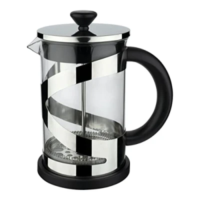 Image of Café Olé Classico Cafetiere, Chrome Finish, 600ml, 4 Cup, French Press Coffee Maker, Heat Resistant Handle, Stainless Steel, CM 06C