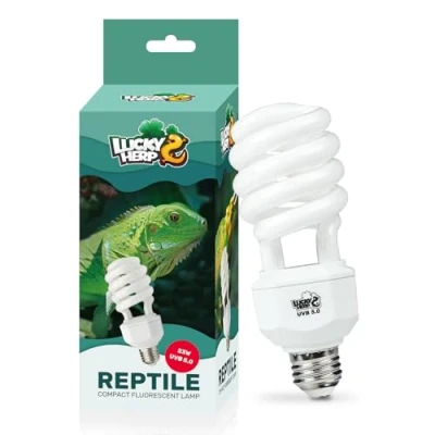 Image of LUCKY HERP Reptile UVA UVB Lamp Bulb, 23W 5.0 Light Kit, Terrarium &amp; Vivarium Fluorescent Bulb for Tortoise, Lizard, Bearded Dragon