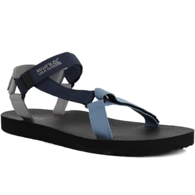 Image of Regatts Mens Vendeavour Hook &amp; Loop Walking Sandals Blue Block Black 8 UK