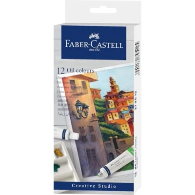 Image of Faber Castell Creative Studio Oil Colours, 12X 20ml Tubes, Multicoloured, , For Art, Craft, Drawing, Sketching, Home, School, University, Colouring