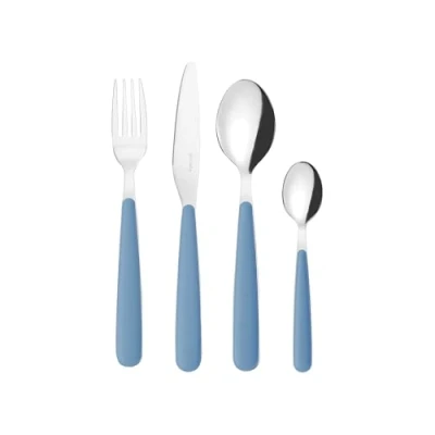 Image of Guzzini 127500222 Cutlery Set, Stainless Steel, Light Blue Sugar Paper