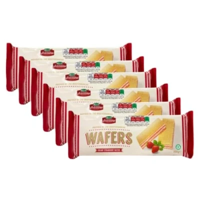 Image of Bello Artizano Cream Wafers Suitable for Vegetarian 100g X8 FabFinds Mug (Creamy Strawberry, 6 Pack)