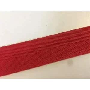 Image of Red Cotton Blend Binding Apron Herringbone Twill Webbing Tape Sew Strap 38mm Wide 10 metres