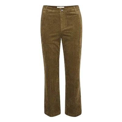 Image of PART TWO Women&#039;s Corduroy Pants Cut Length Flared Legs Regular Fit Trousers, Capers, 8