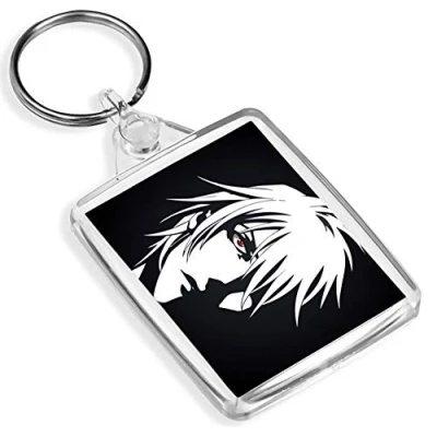 Image of 1 x Anime Manga Face Japanese Hair Keyring IP02 Mum Dad Kids #2810