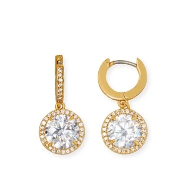 Image of kate spade new york Huggies Earrings clear/goldcoloured, Women&#039;s, Size: One Size, Clear/gold coloured