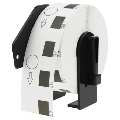 Image of Compatible DK 11219 12mm Round White Thermal Standard Address Labels with Brother QL 500 550 570 700 710W 720NW 800 810W 820NWB 1050 1100 1110NWB Printers
