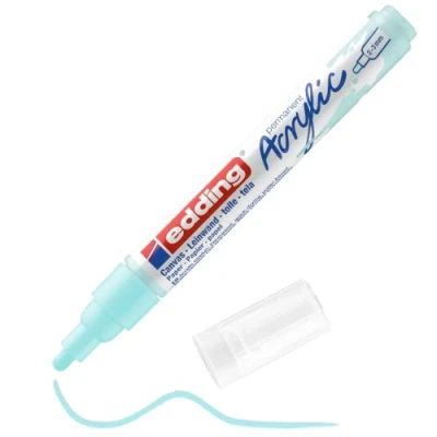 Image of edding 5100 acrylic marker medium pastel blue 1 waterproof paint round nib 2 3mm pen for drawing on canvas, art paper and wood markers pebbles
