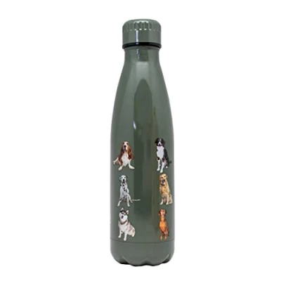 Image of NERTHUS FIH 770 Double Wall Thermal Bottle Dogs Design Green 500 ml, Stainless Steel, BPA Free, 18/8