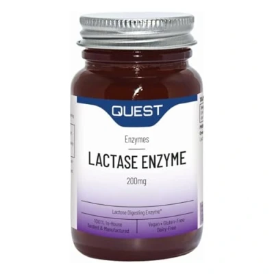 Image of Quest Lactase Enzyme 200mg Lactose Intolerance Relief. 2000 ALU Fast Relief Dairy Enzymes Digestive Supplement to Prevent Gas, Bloating &amp; Diarrhoea. Dairy, Gluten Free Vegan (3 Pack x 30 Tablets)