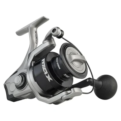 Image of Abu Garcia Max X Spinning Reel, Lightweight Graphite Frame, 4+1 Bearings, Rocket Line Management, V Spool Design, Braid Ready Aluminum Spool, Smooth Operation for Freshwater &amp; Saltwater Fishing, 6000