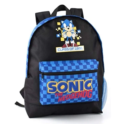 Image of SONIC THE HEDGEHOG Boys Backpack Adventure with Retro Gamer Style Kids School Bag Rucksack Spacious Compartments Level Up Your Day Gaming Fun Designed for Comfortable All Wear