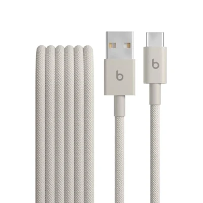 Image of Beats USB A to C Woven Cable, Fast Charging, Durable and Tangle Free Design, Compatible Charger for Apple &amp; Android Devices (1.5 m) Surge Stone