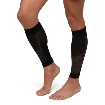 Image of DANISH ENDURANCE Graduated Calf Compression Sleeves 21 26 mmHG for Men &amp; Women Black/Grey XL