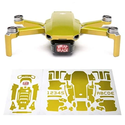Image of Wrapgrade Skin Sticker Set Compatible with DJI Mini 2 (LIMONCINO YELLOW)