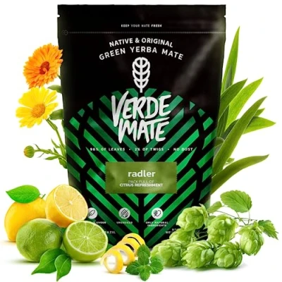 Image of Verde mate Green Radler 0,5kg Beer and lemonade flavoured yerba Refreshing Ideal for tereré Stimulation Brazilian 500 g