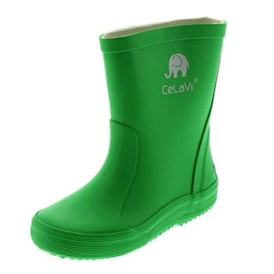 Image of CeLaVi Unisex Kids’ Basic Wellies Rain Boot, Green, 5 Child UK