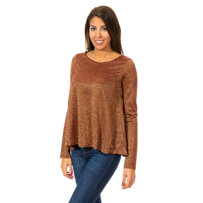 Image of Met Womenss Long Sleeve Round Neck Sweater 10DML0483 Multicolour viscose Size Small