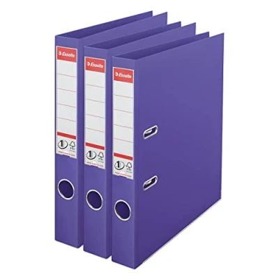 Image of Esselte VIVIDA A4 Lever Arch File, 50 mm Spine, 250 sheets Capacity, PP, Plastic Cover, Files &amp; Folders, Violet, 3 Pack, 624287