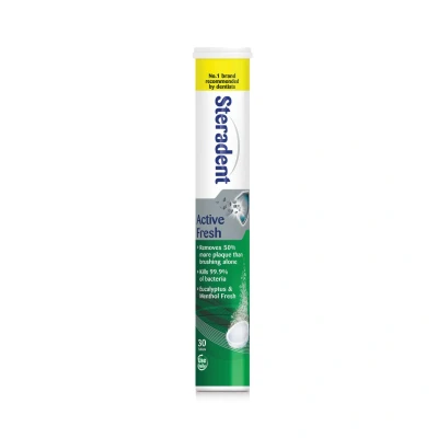 Image of Steradent Active Fresh 30 Tablets (Pack of 12 Total 360 Tablets)