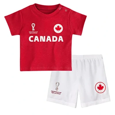 Image of FIFA Official World Cup 2022 Tee &amp; Short Set, Baby&#039;s, Canada, Team Colours, 24 Months