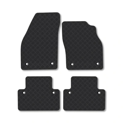 Image of Rubber Car Mats Compatible with Volvo V40 (2004 2012) Tailored Fit Floor Set Accessory Black Custom 4 Pieces Clips Anti Slip Backing, Heavy Duty &amp; Waterproof