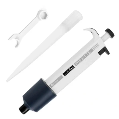 Image of QWORK® High Precision 2 10ml Pipettor Laboratory Single Channel Micropipette Manual Adjustable Volume with Large Viewing Window and Autoclavable Tip Cone