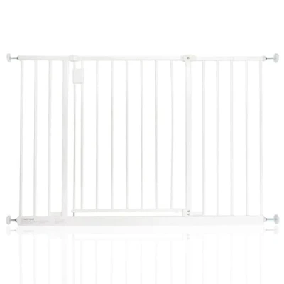 Image of Safetots Extra Wide Hallway Gate, 109cm 115cm, White, Pressure Fit Baby Safety Barrier for Hallways and Spaces, Easy Installation