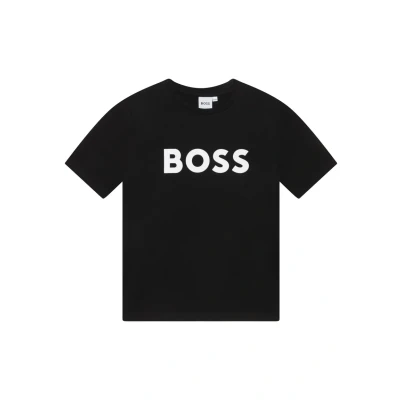 Image of BOSS Kidswear Short Sleeves TEE Unisex Print Tshirt for kids, Size: 4y, Black