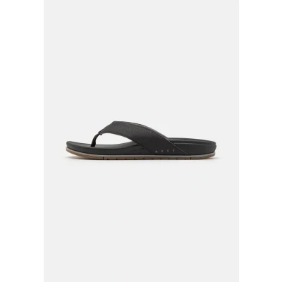 Image of Reef Cushion Bonzer Tbar sandals, Men&#039;s, Size: 7, Black Pu