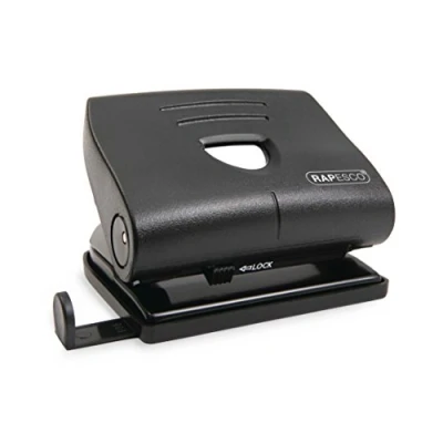 Image of Rapesco PF8700B1 Germ Savvy Antibacterial, 2 Hole Punch, 22 Sheet Capacity, Black