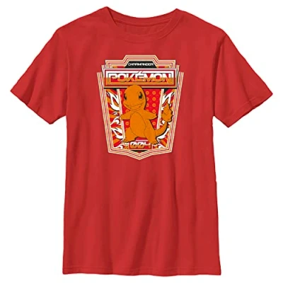 Image of Fifth Sun Kids&#039; Charmander Badge T Shirt, Red, S