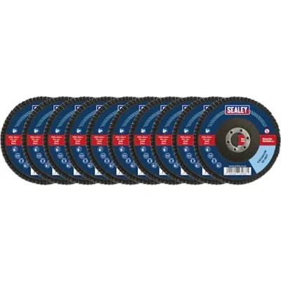 Image of Sealey Assorted Grit Flap Discs Zirconium Ø115mm Ø22mm Bore Pack of 10