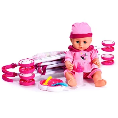 Image of KandyToys Walking Baby Doll Set with Stroller &amp; Dolls Accessories Kids Toys